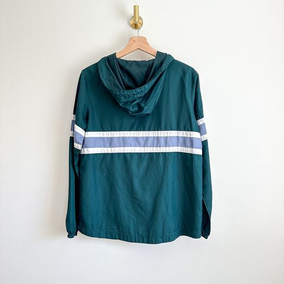 Zine 1/4 Zip Colorblock Hooded Windbreaker Jacket Green XS - Picture 2 of 7